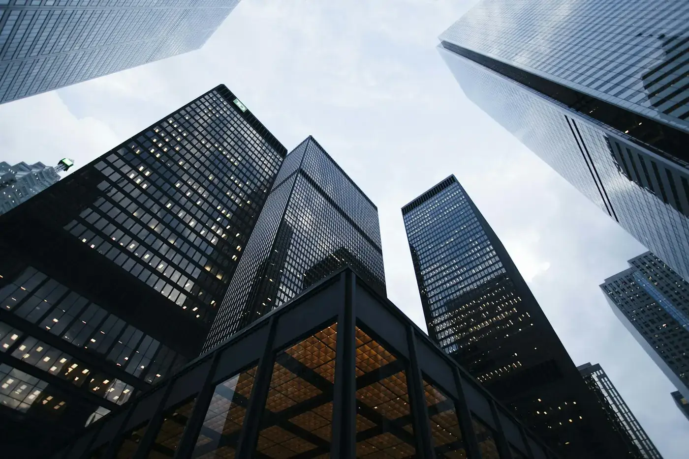 Office towers in a financial district